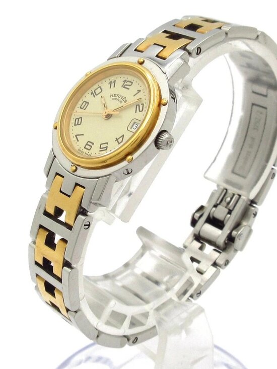HERMES Clipper CL4.220 1****** Silver Gold Women\'s Wrist Watch main image 16